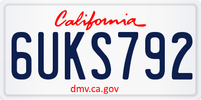 CA license plate 6UKS792