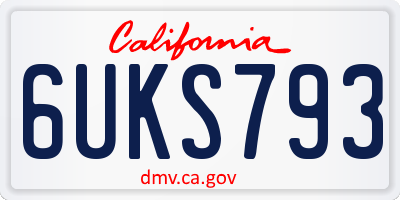 CA license plate 6UKS793