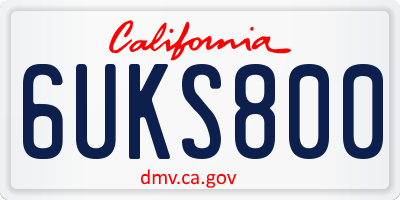 CA license plate 6UKS800