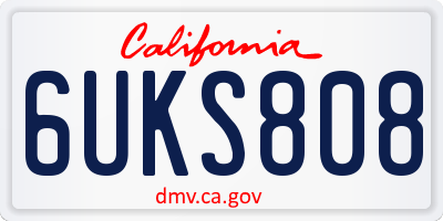 CA license plate 6UKS808