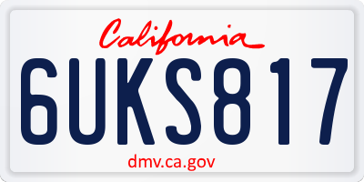 CA license plate 6UKS817