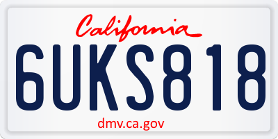 CA license plate 6UKS818
