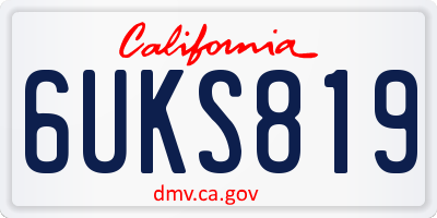 CA license plate 6UKS819