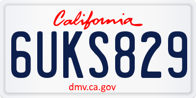 CA license plate 6UKS829