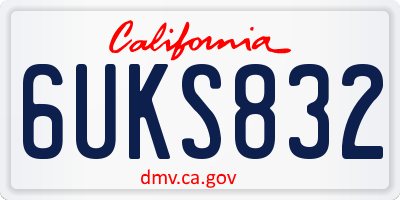 CA license plate 6UKS832