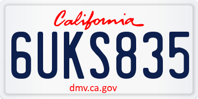 CA license plate 6UKS835