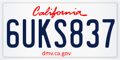 CA license plate 6UKS837