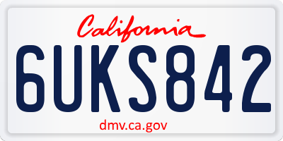 CA license plate 6UKS842