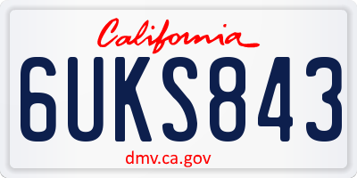 CA license plate 6UKS843