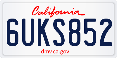 CA license plate 6UKS852