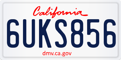 CA license plate 6UKS856