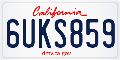 CA license plate 6UKS859