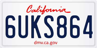 CA license plate 6UKS864