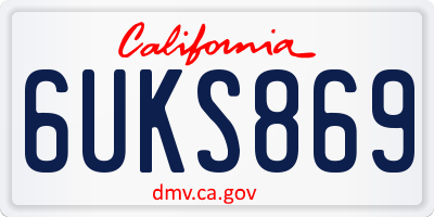 CA license plate 6UKS869