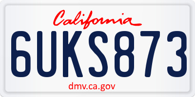 CA license plate 6UKS873