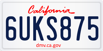 CA license plate 6UKS875