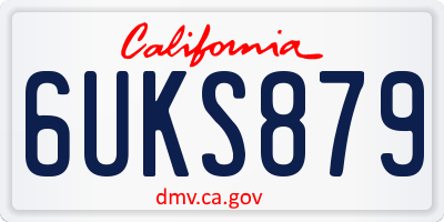 CA license plate 6UKS879