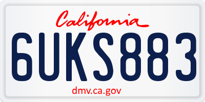 CA license plate 6UKS883