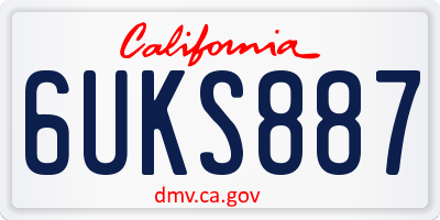 CA license plate 6UKS887