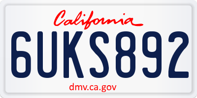 CA license plate 6UKS892