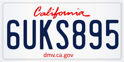 CA license plate 6UKS895