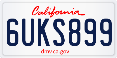 CA license plate 6UKS899