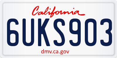 CA license plate 6UKS903