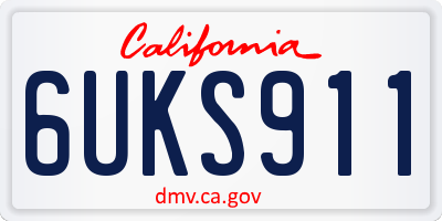 CA license plate 6UKS911