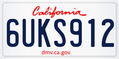 CA license plate 6UKS912