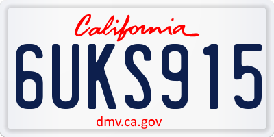 CA license plate 6UKS915