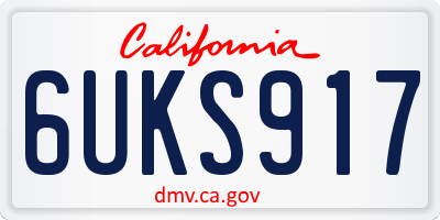 CA license plate 6UKS917