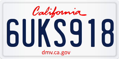 CA license plate 6UKS918
