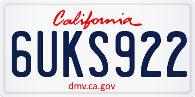 CA license plate 6UKS922