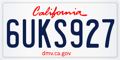 CA license plate 6UKS927