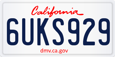 CA license plate 6UKS929