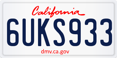 CA license plate 6UKS933