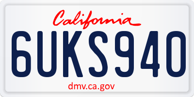 CA license plate 6UKS940