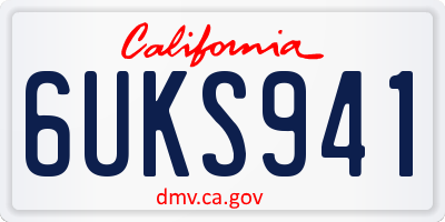 CA license plate 6UKS941