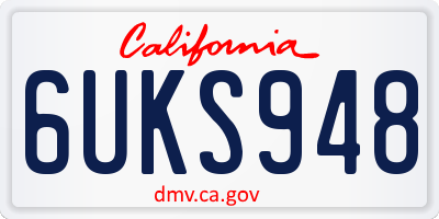 CA license plate 6UKS948