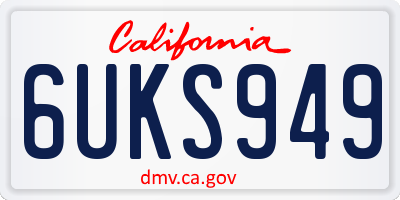 CA license plate 6UKS949