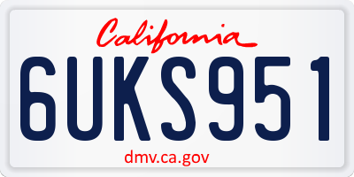 CA license plate 6UKS951