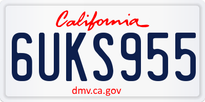 CA license plate 6UKS955