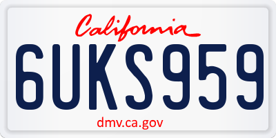 CA license plate 6UKS959