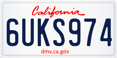 CA license plate 6UKS974