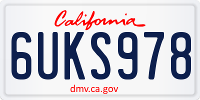 CA license plate 6UKS978