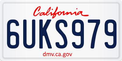 CA license plate 6UKS979
