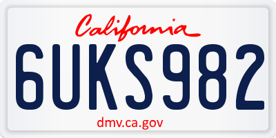 CA license plate 6UKS982