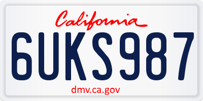 CA license plate 6UKS987