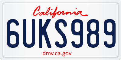 CA license plate 6UKS989