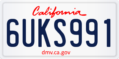 CA license plate 6UKS991